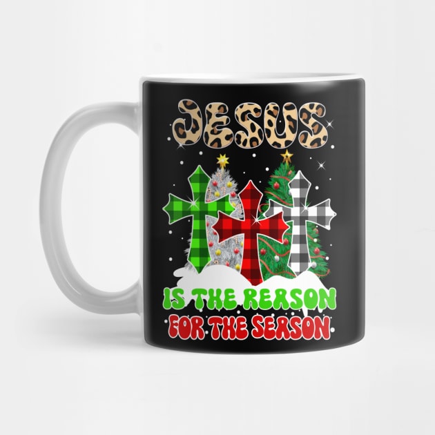 Jesus Is the Reason for the Season Groovy Christmas Pyjama Leopard Buffalo Plaid by teespringplus